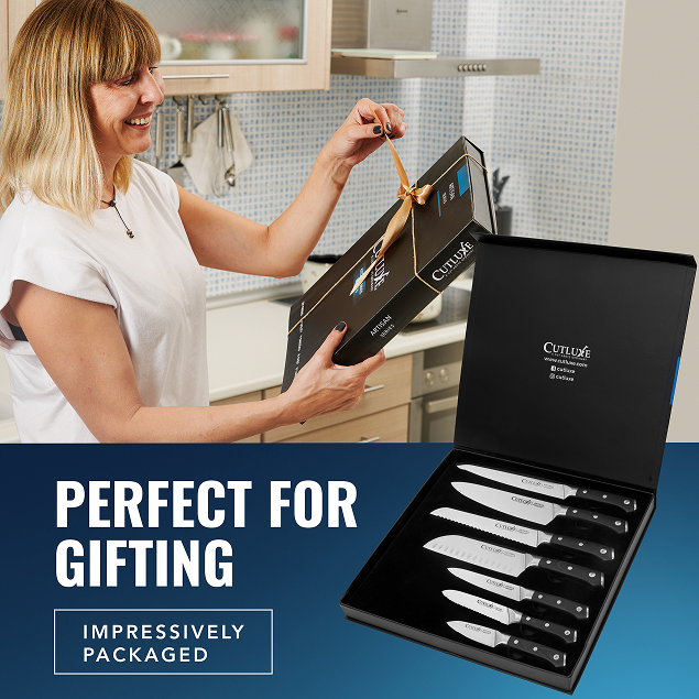 Product image 5 of 6: Elegant kitchen knife set in gift box, perfect for home cooks and chefs