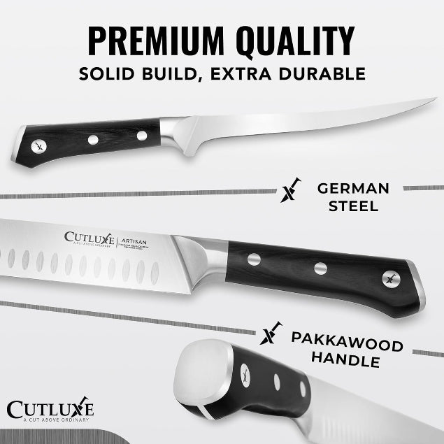 Product image 10 of 12: Premium kitchen knives with German steel blades and Pakkawood handles, built for durability and precision