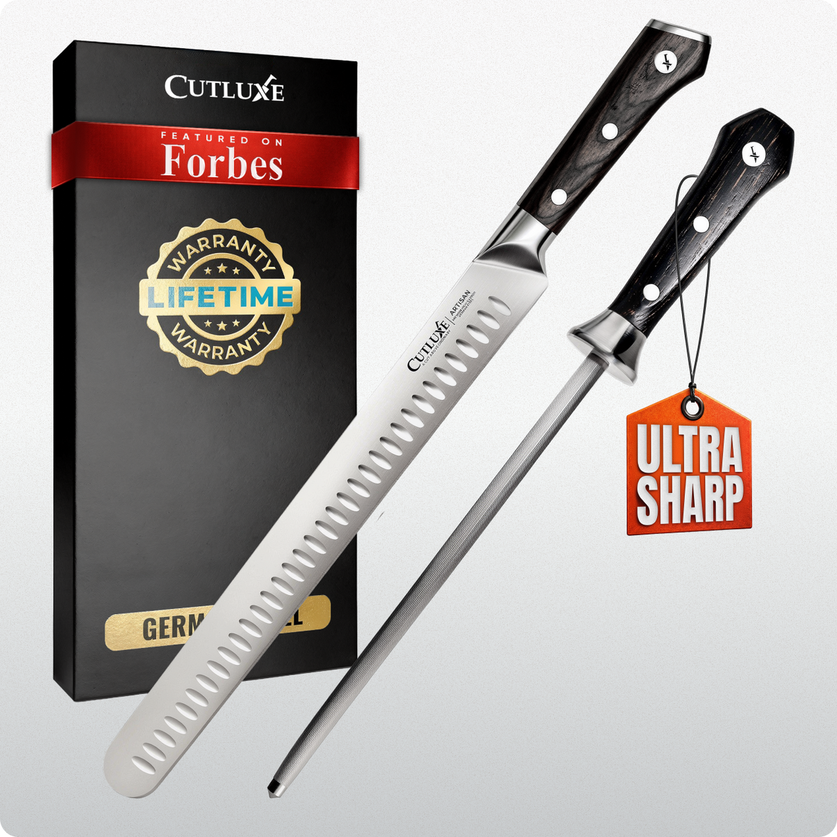 Product image 5 of 5: Ultra sharp kitchen knives with lifetime warranty, featured on Forbes, ideal for home cooks and chefs