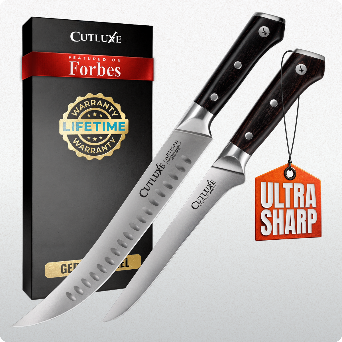 Product image 6 of 6: Ultra sharp Cutluxe kitchen knives with lifetime warranty, featured on Forbes, ideal for home cooks and chefs