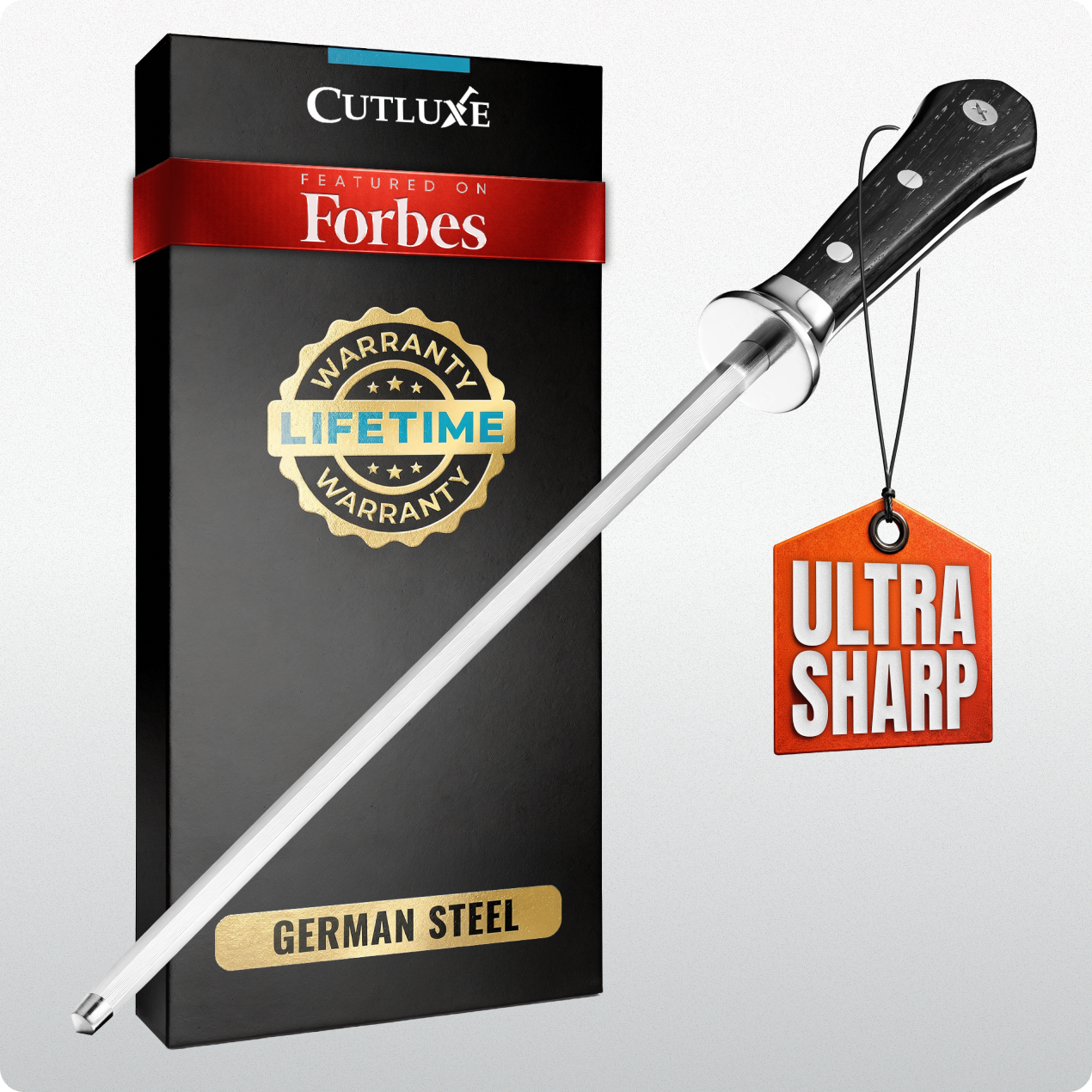 10-Inch Sharpening Rod - Artisan Series Honing Steel | Cutluxe