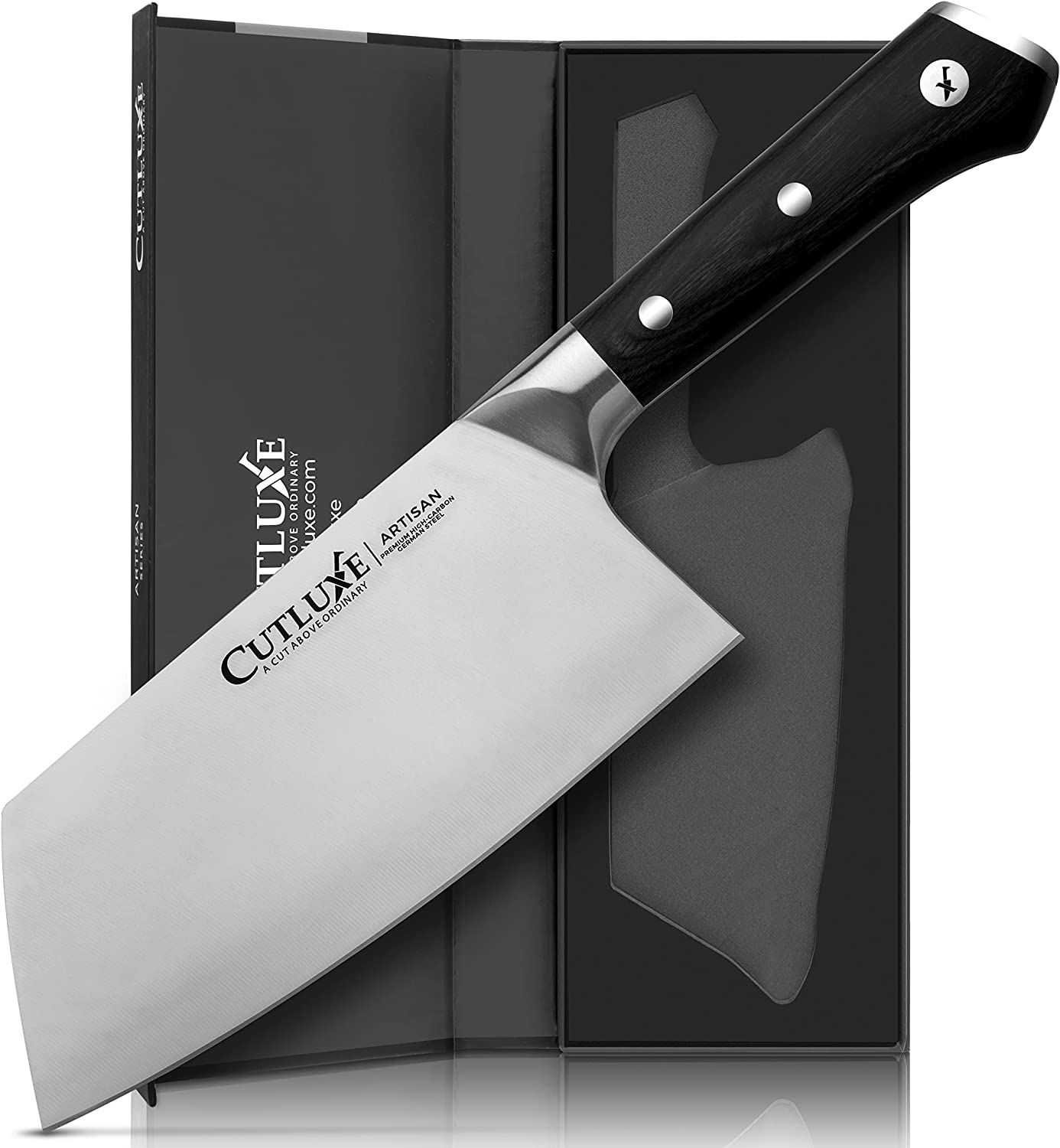 Cutluxe Honing Steel - 10 Sharpening Rod - Full Tang Ergonomic Handle Design - Artisan Series