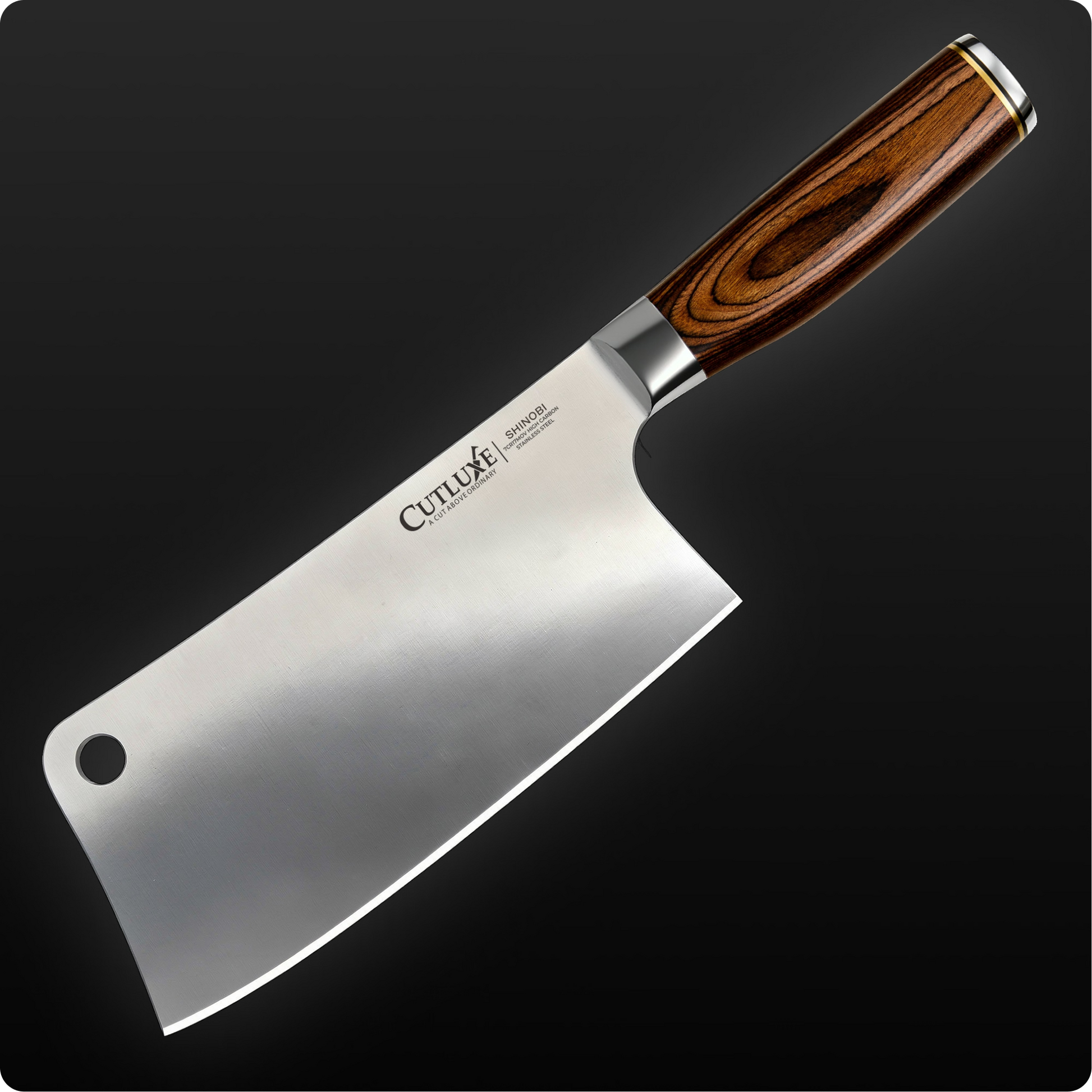 Product image 10 of 18: Professional-grade cleaver knife with wooden handle, ideal for home cooks and chefs