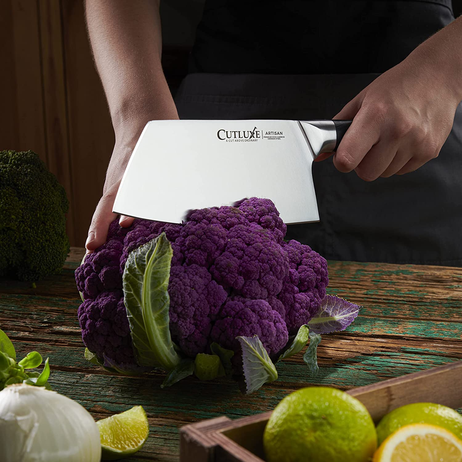 CUTLUXE 7 Cleaver Knife, Heavy Meat Cleaver Chopping Knife