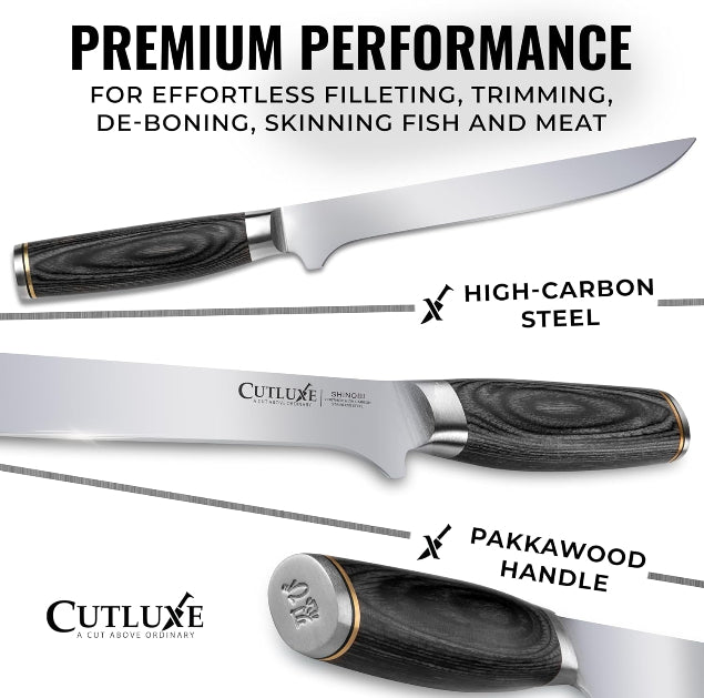 Product image 11 of 18: High-carbon steel fillet knife with pakkawood handle for effortless fish and meat prep