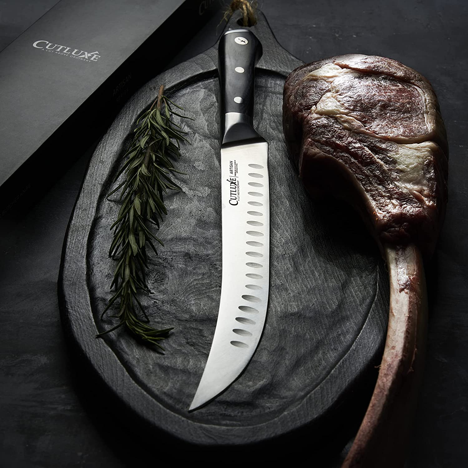 BOLEXINO 8 Inch Breaking Knife,Curved Steak Knife, Long Butcher Breaking  Slicer,Chef's Meat Cutting Knife,High-carbon Stainless Steel Cimeter  Scimitar