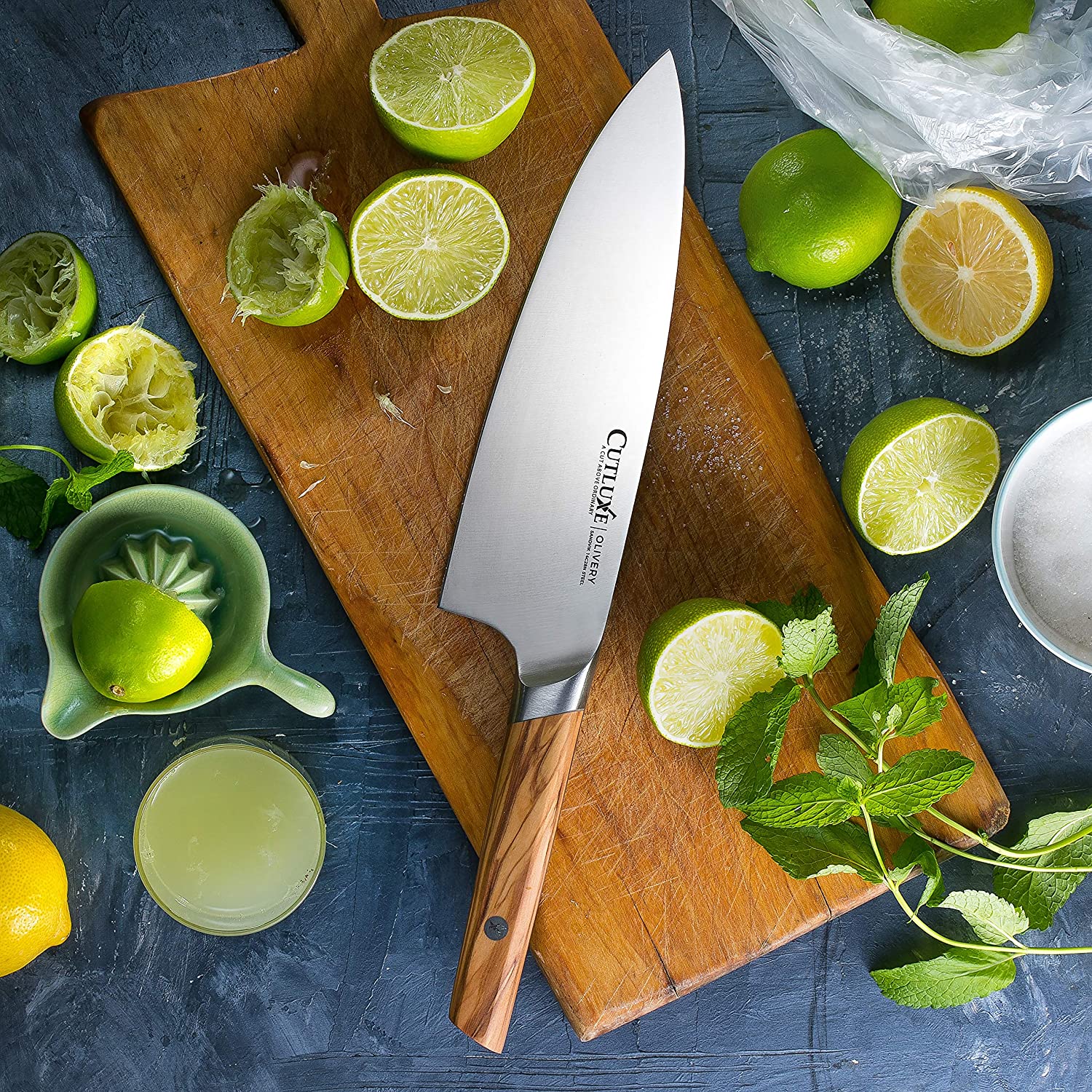 TURWHO 1-2pcs Sandvik 14C28N Stainless Steel Chef Knife Cooking Meat  Cleaver Knife Octagonal Ebony Handle
