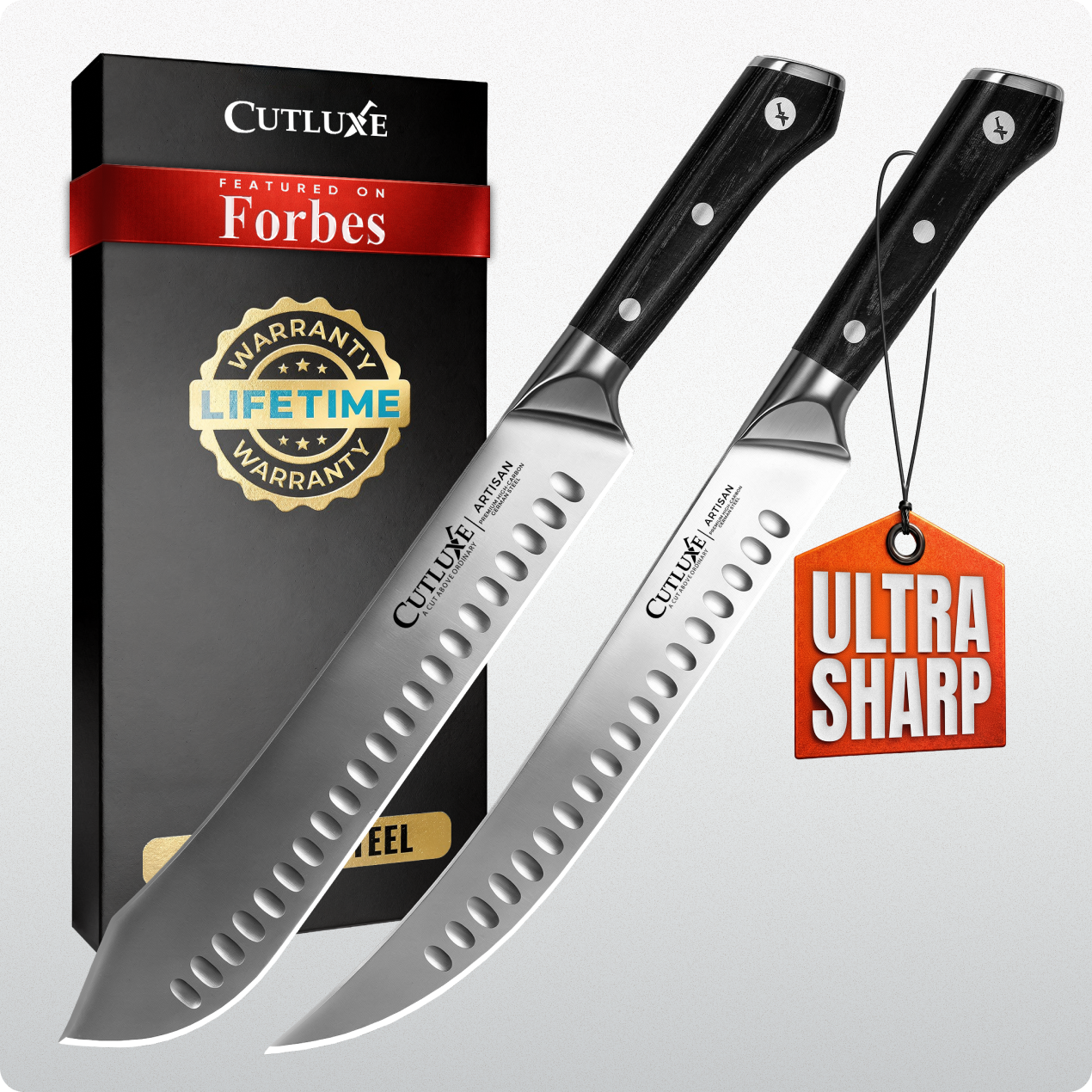 Product image 6 of 6: Ultra sharp artisan kitchen knives with lifetime warranty, featured on Forbes