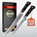 Ultra sharp Cutluxe kitchen knives with lifetime warranty, featured on Forbes, ideal for home cooks and chefs