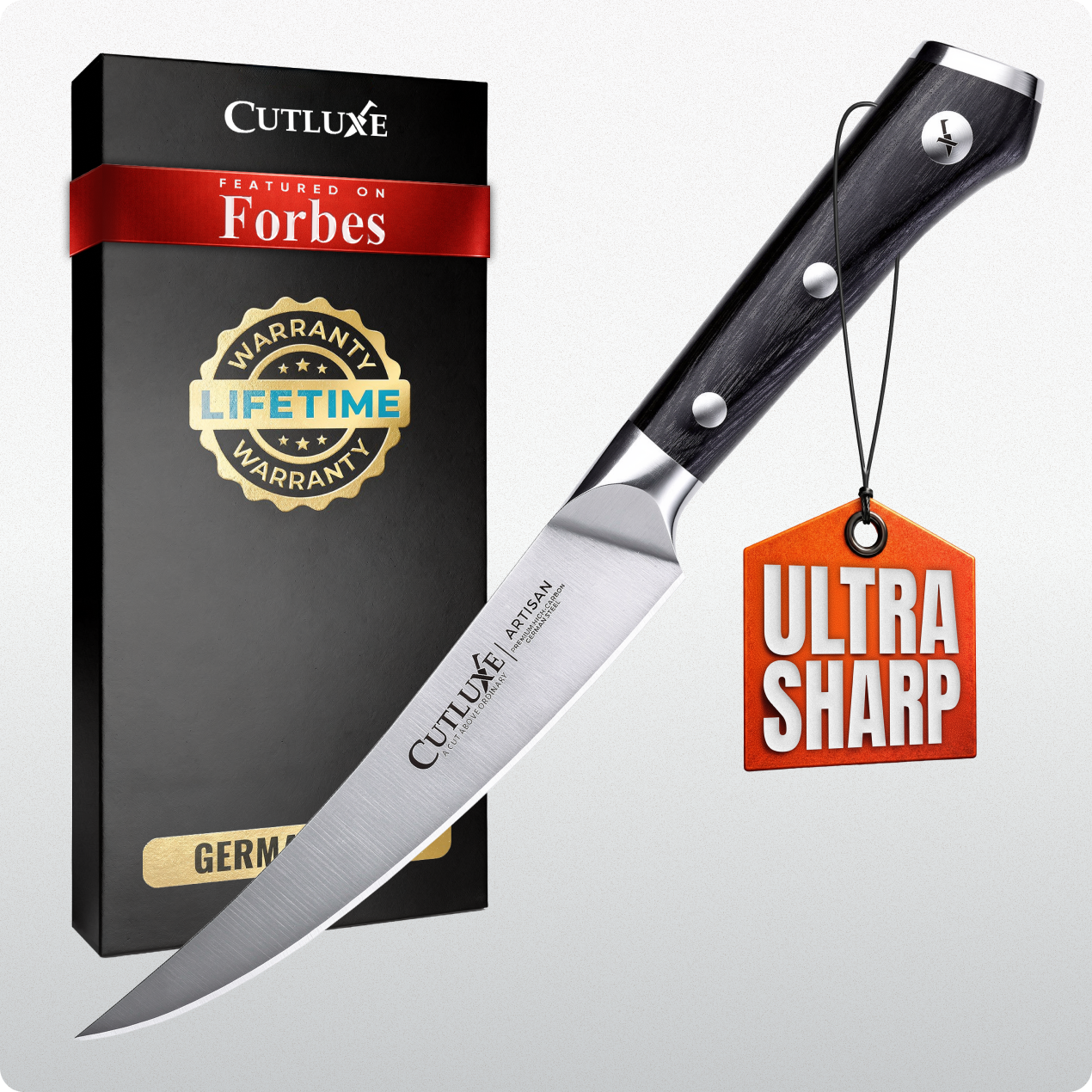 Cutluxe Curved Boning Knife