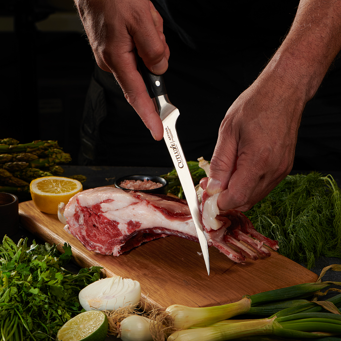 Ultra sharp German steel kitchen knife with lifetime warranty, featured on Forbes