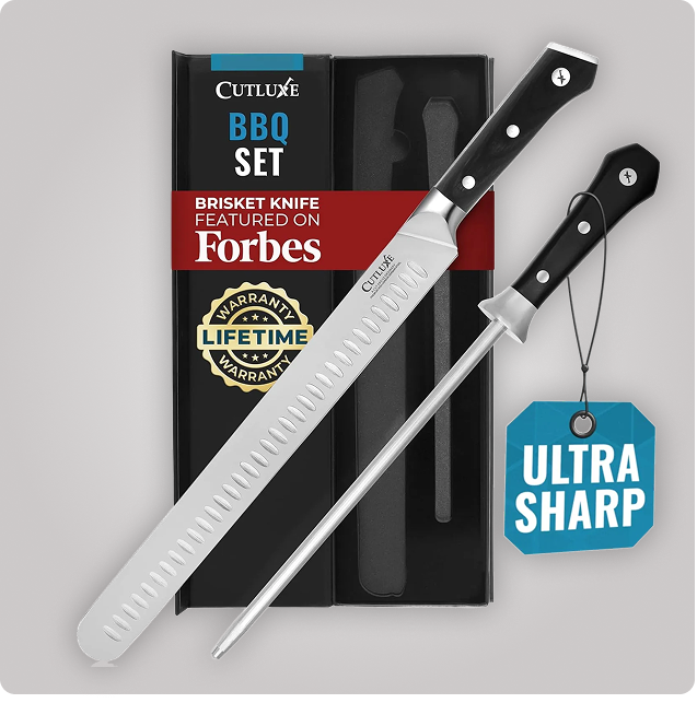 BBQ Knife Carving Set with Honing Rod