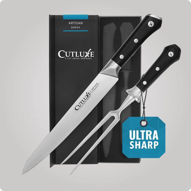 Carving Knife Set 2-Piece | Carving Knife and Carving Fork