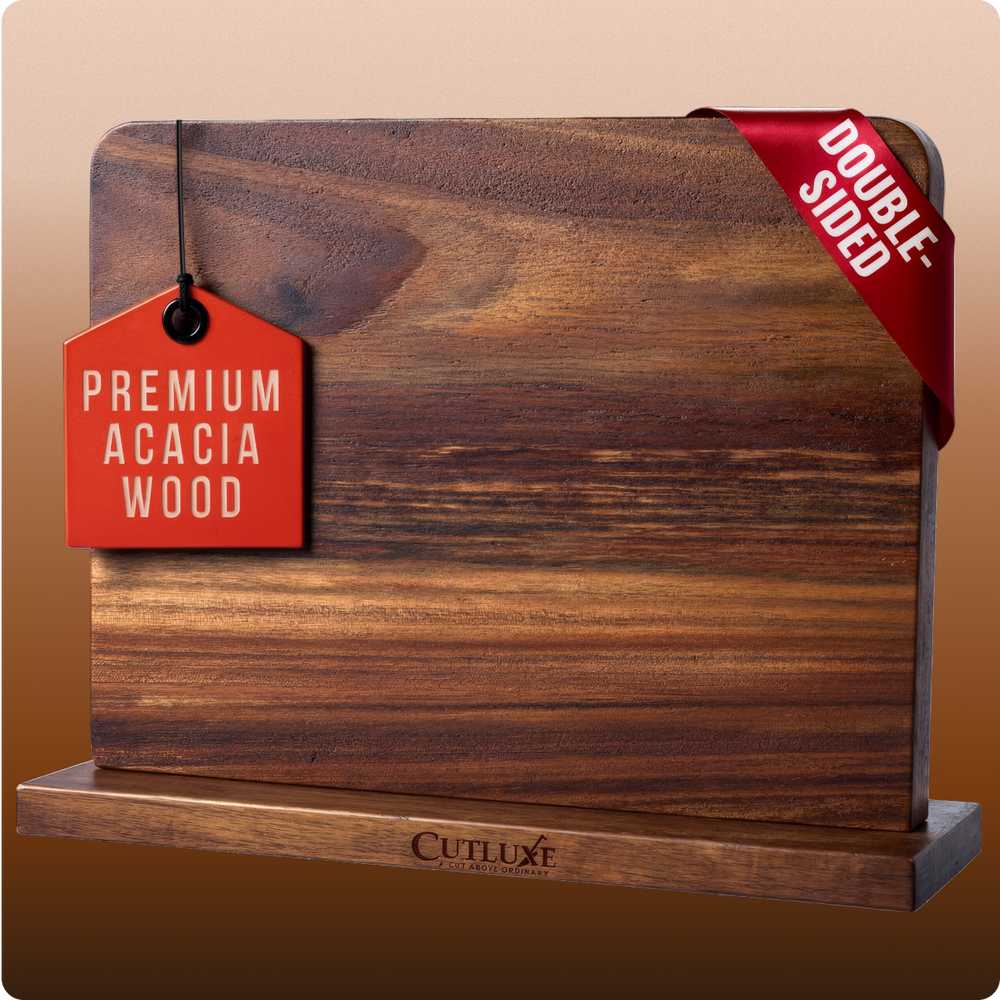 Premium acacia wood cutting board, double-sided design for kitchen use