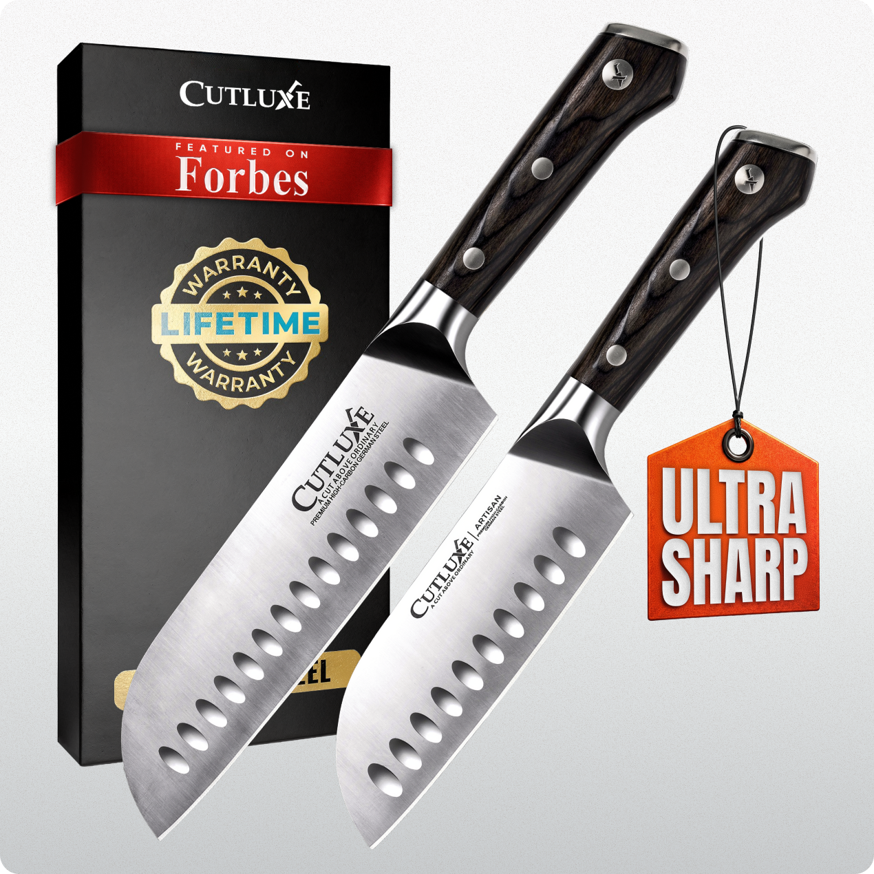 Product image 6 of 6: Ultra sharp Cutluxe kitchen knives with lifetime warranty, featured on Forbes, ideal for home cooks and chefs