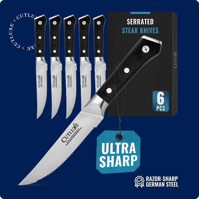 5" Serrated Steak Knives Set 6-Piece
