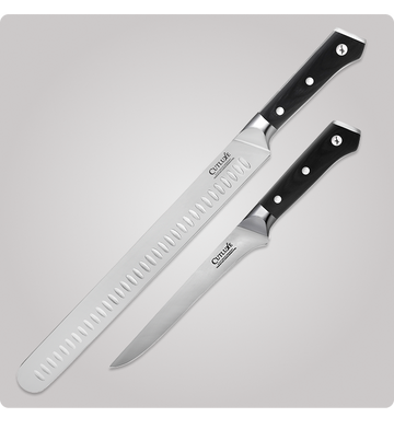 BBQ Carving Set 2-Piece | 12" Brisket Slicing and 6" Boning Knife