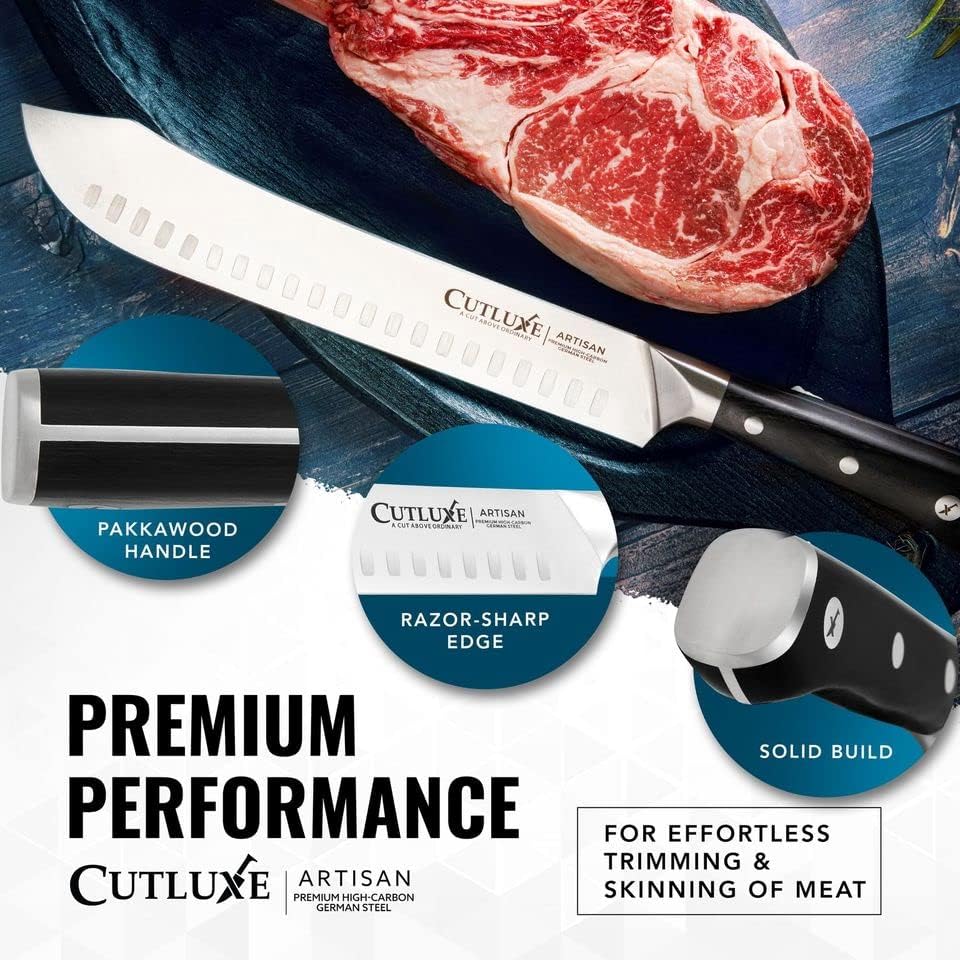Product image 7 of 8: Cutluxe Artisan boning knife with pakkawood handle, razor-sharp edge, and solid build for trimming meat