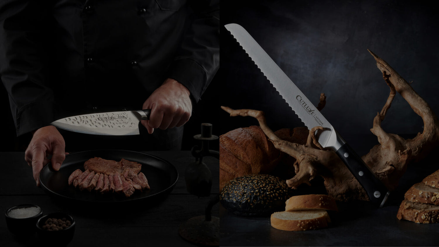 Cutluxe Chef & Cleaver Hybrid Knife - 8 Razor Sharp Kitchen Knife – Full Tang & Ergonomic Handle Design – Artisan Series