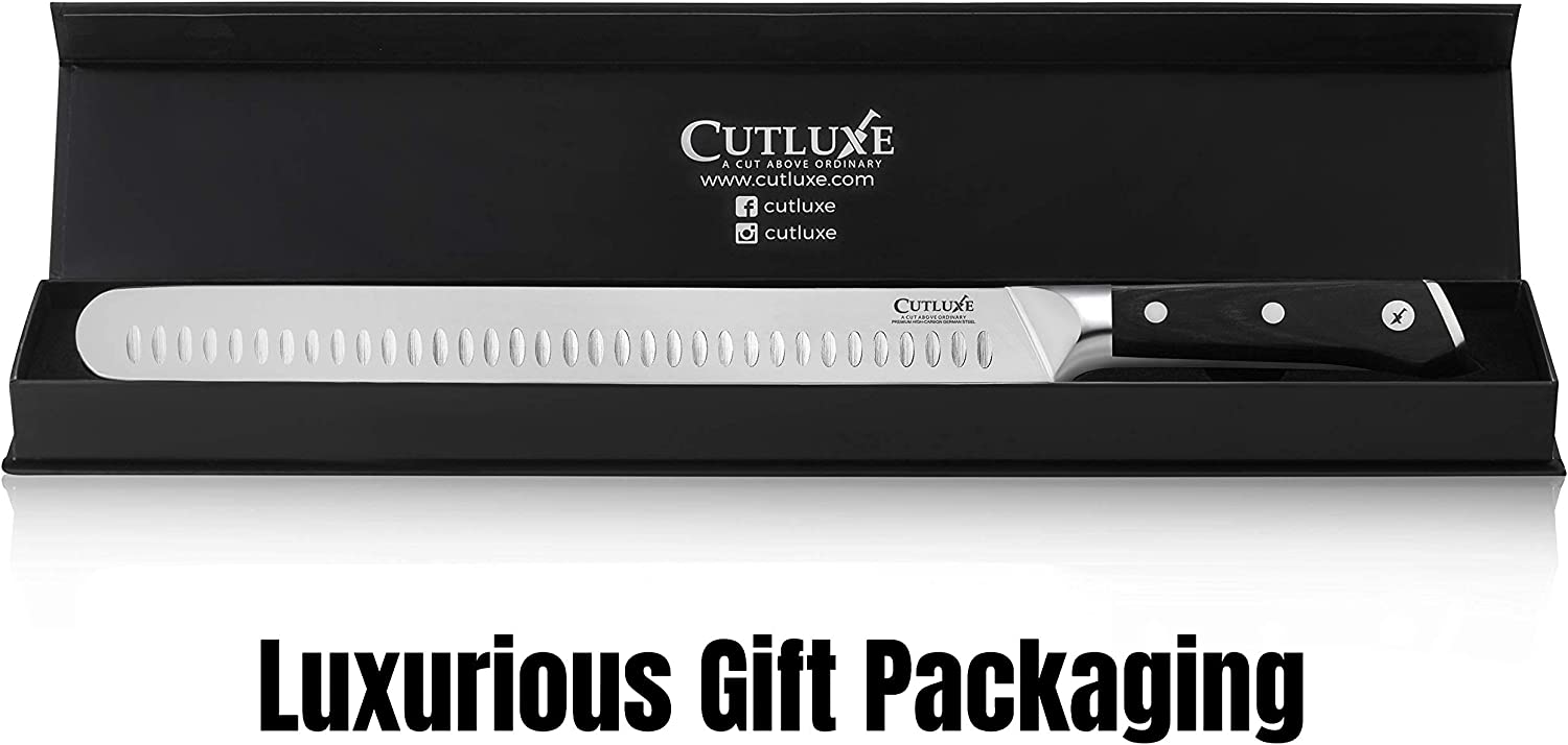 CUTLUXE Meat Carving Knife – 9 Turkey Carving Knife – Razor Sharp