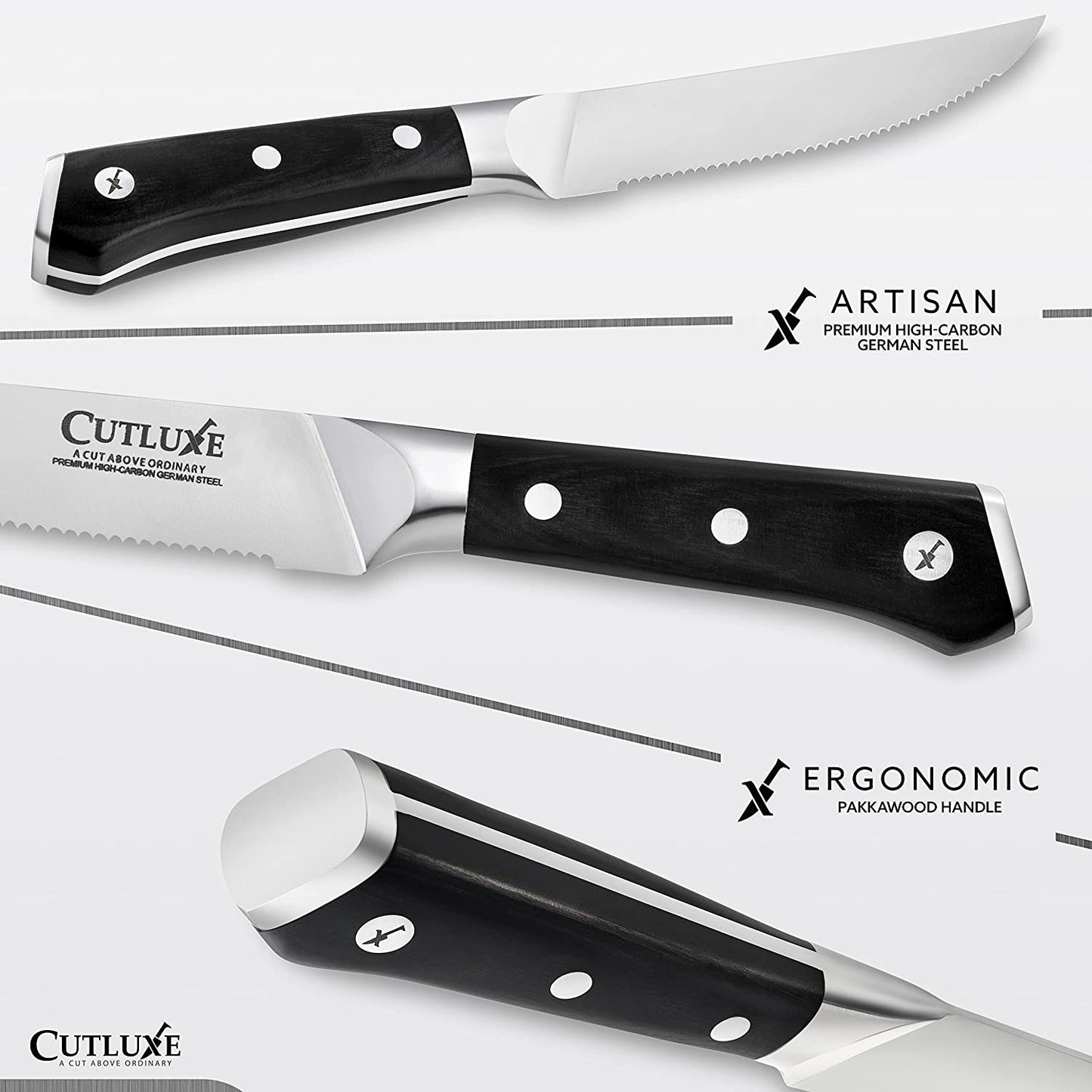 Serrated Edge Steak Knives Set | Artisan Series