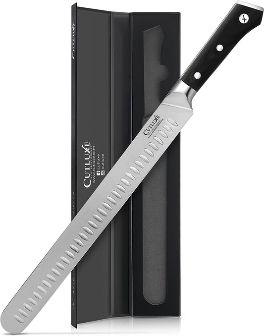 CUTLUXE Chef, Santoku & Utility Knife Set – Forged High Carbon German Steel  –