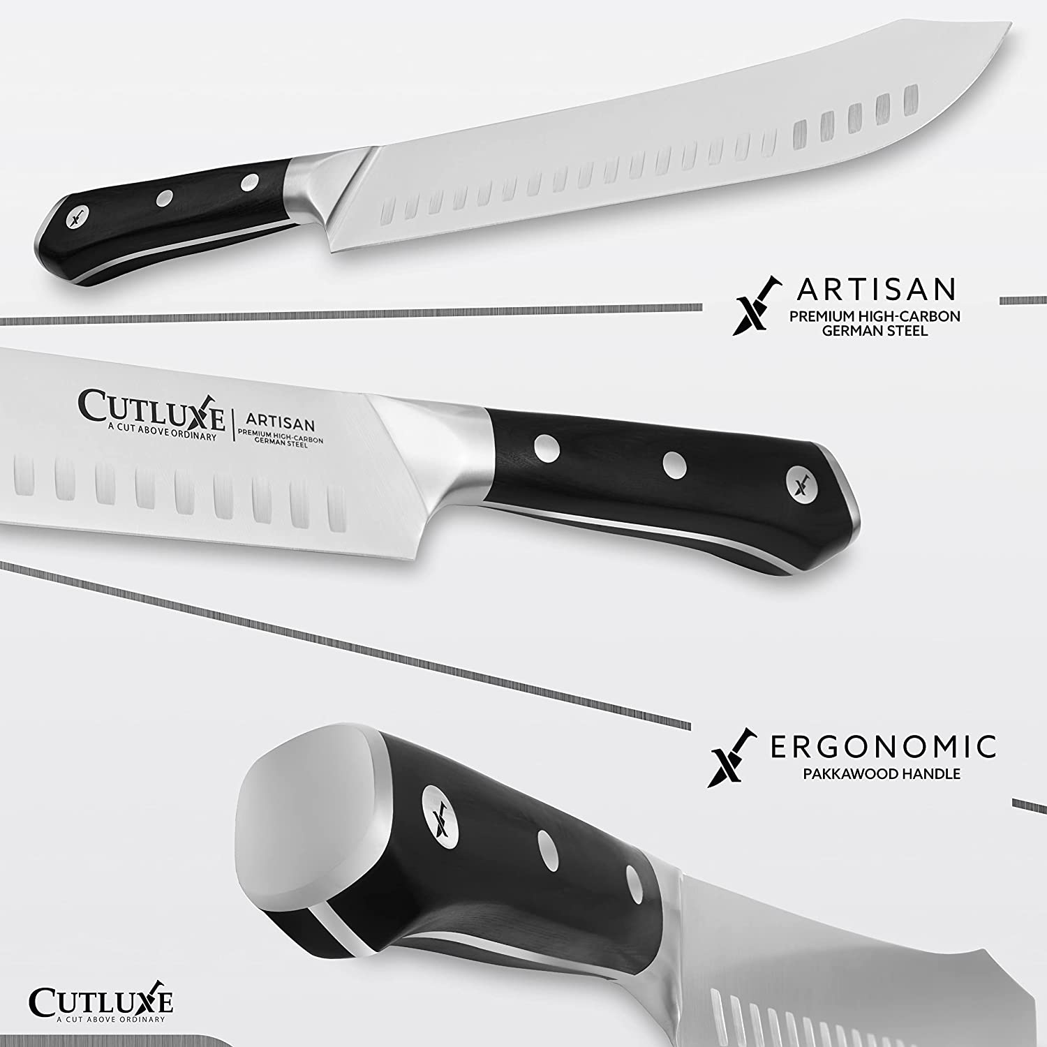 Cutluxe Bullnose Butcher & Breaking Knife - 10 inch Forged High Carbon German Steel Full Tang & Razor Sharp Ergonomic Handle Design Artisan Series