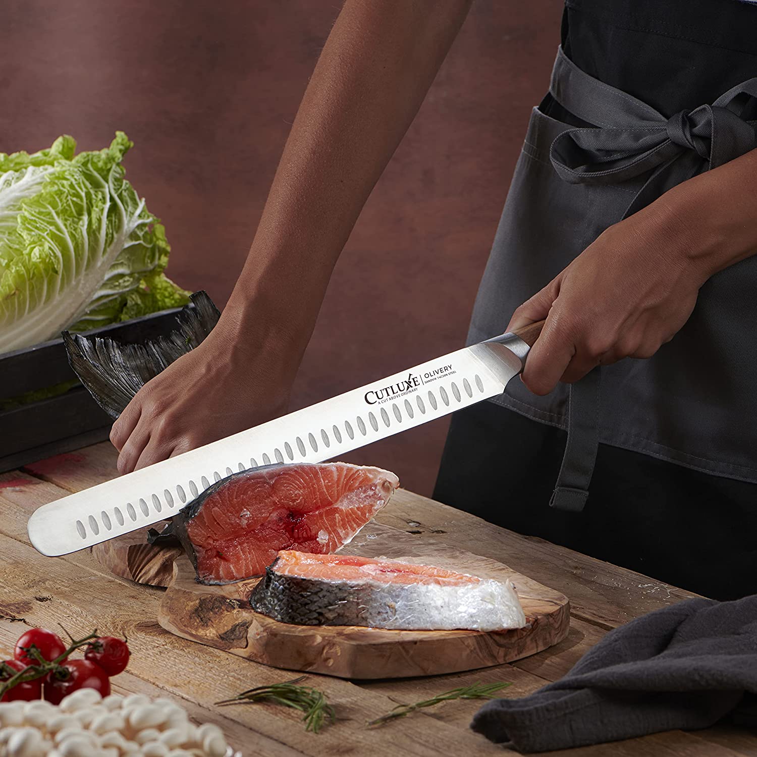 Cutluxe Slicing Carving Knife – 12 Brisket Knife, Meat Cutting and BBQ  Knife – Razor Sharp German Steel – Full Tang & Ergonomic Handle Design –