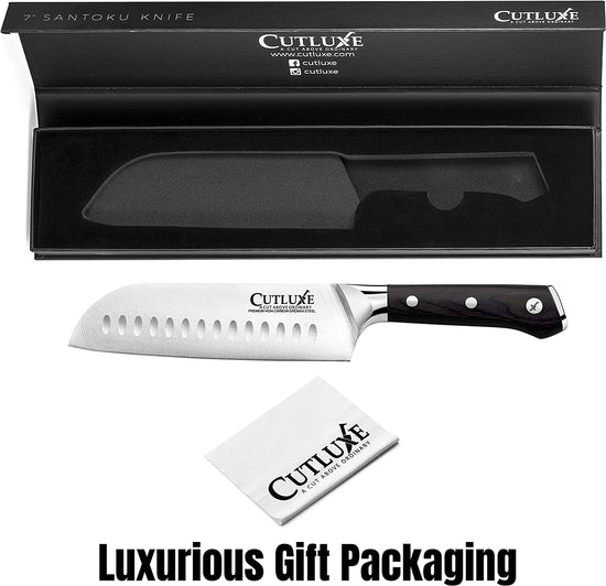 CUTLUXE 5" Santoku Knife, Multipurpose Kitchen Chef Knife Artisan