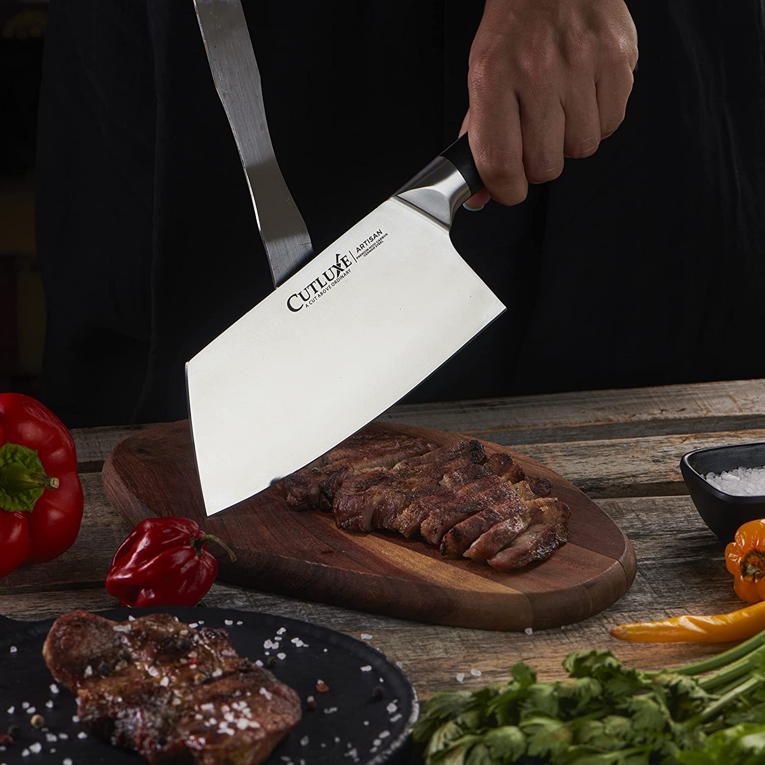 CUTLUXE 7 Cleaver Knife, Heavy Meat Cleaver Chopping Knife