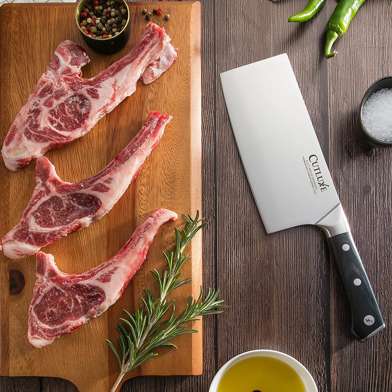 Lux Decor Kitchen Butcher Knife Stainless Steel - 7 Inch Multi