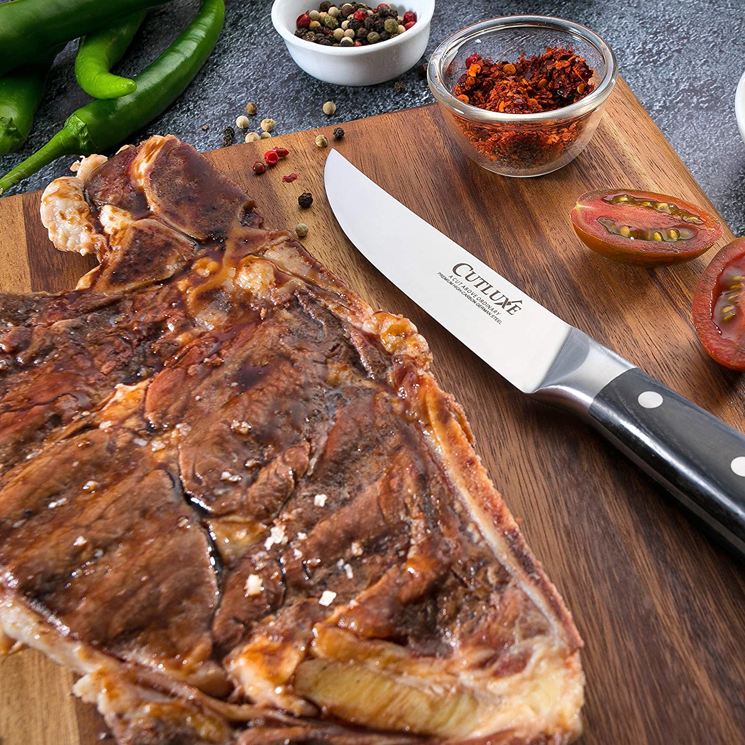 Straight Edge Steak Knives Set 4-Piece