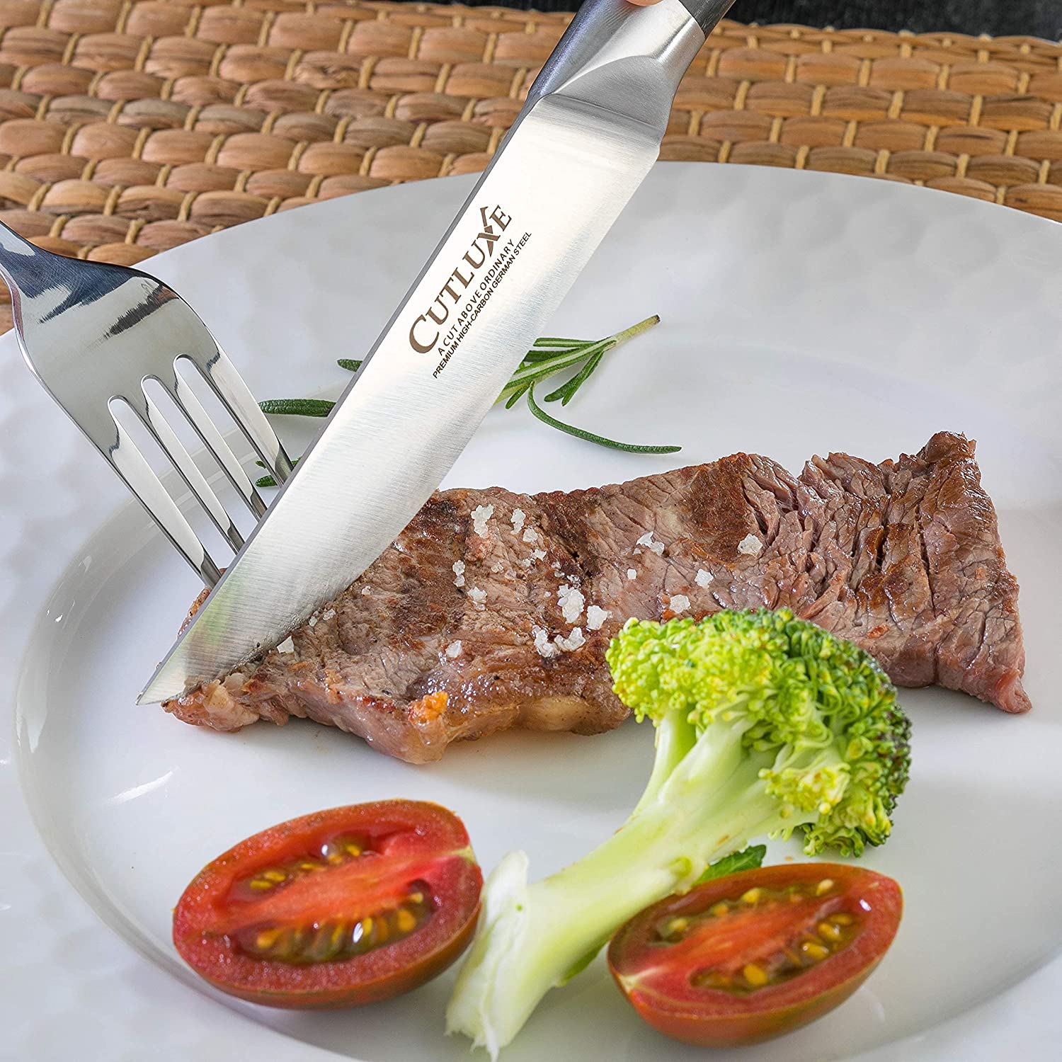 Straight Edge Steak Knives Set 4-Piece