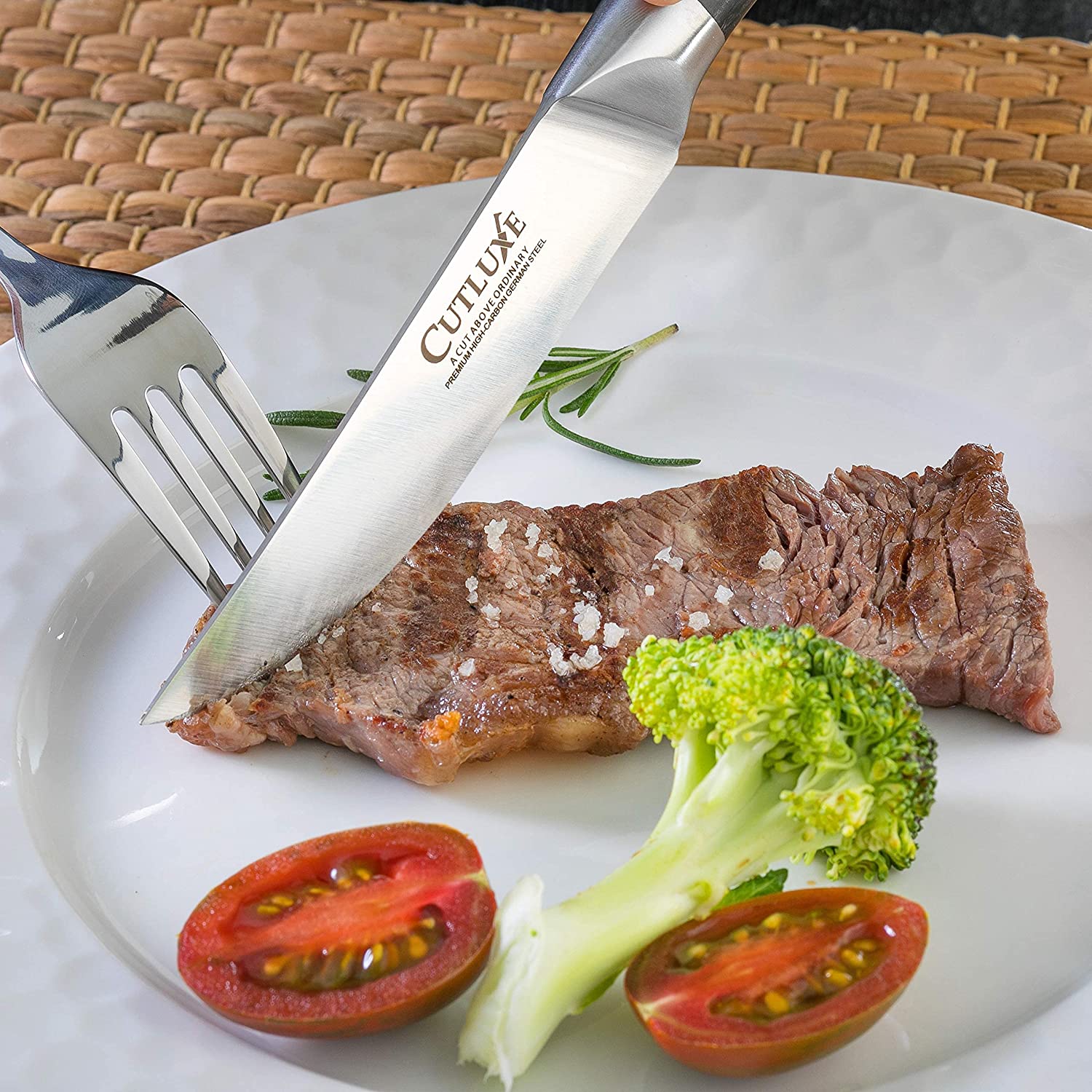Straight Edge Stag Steak Knife Set