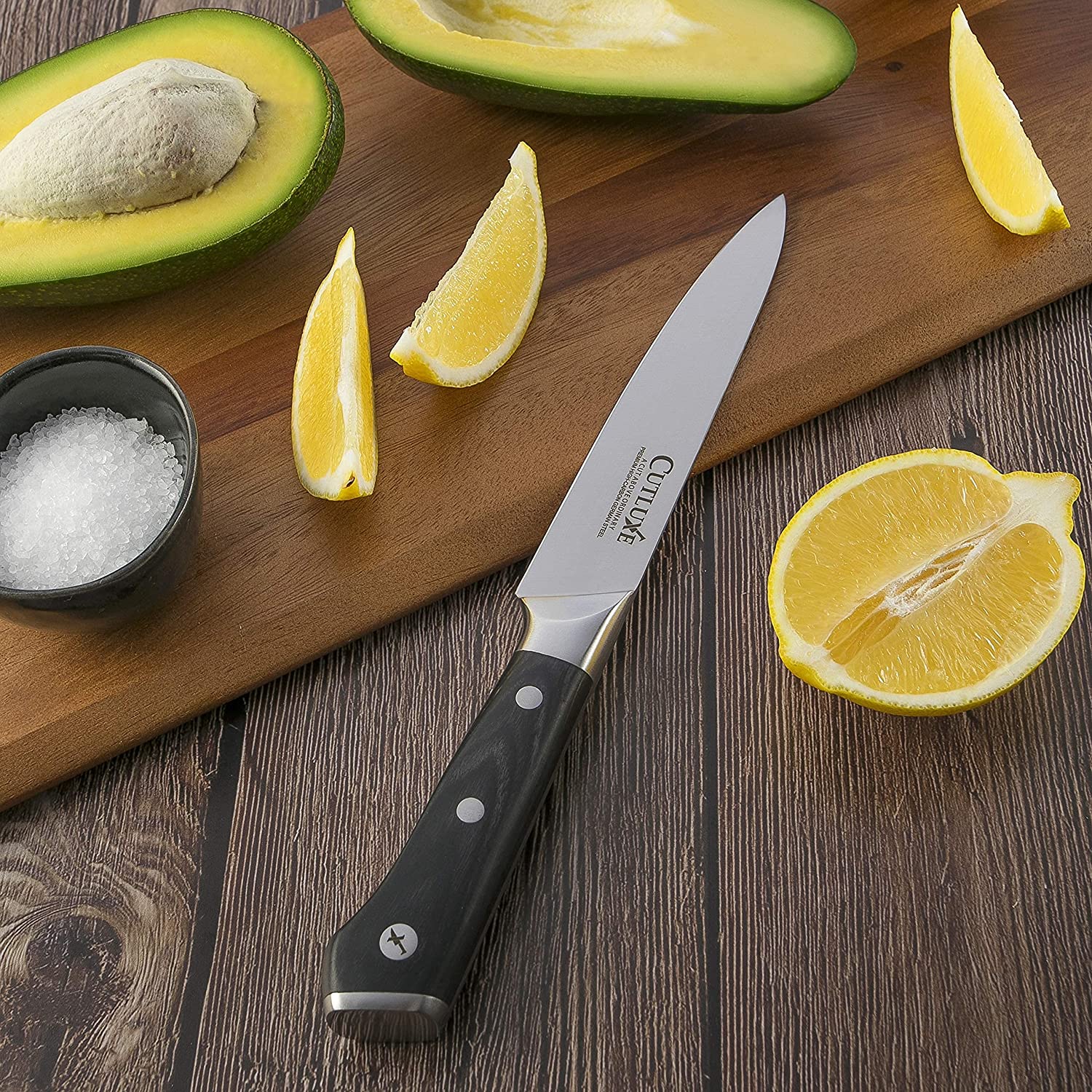 Cutluxe Utility Knife - 5.5 inch Kitchen Petty Knife - High Carbon German Steel - Artisan Series