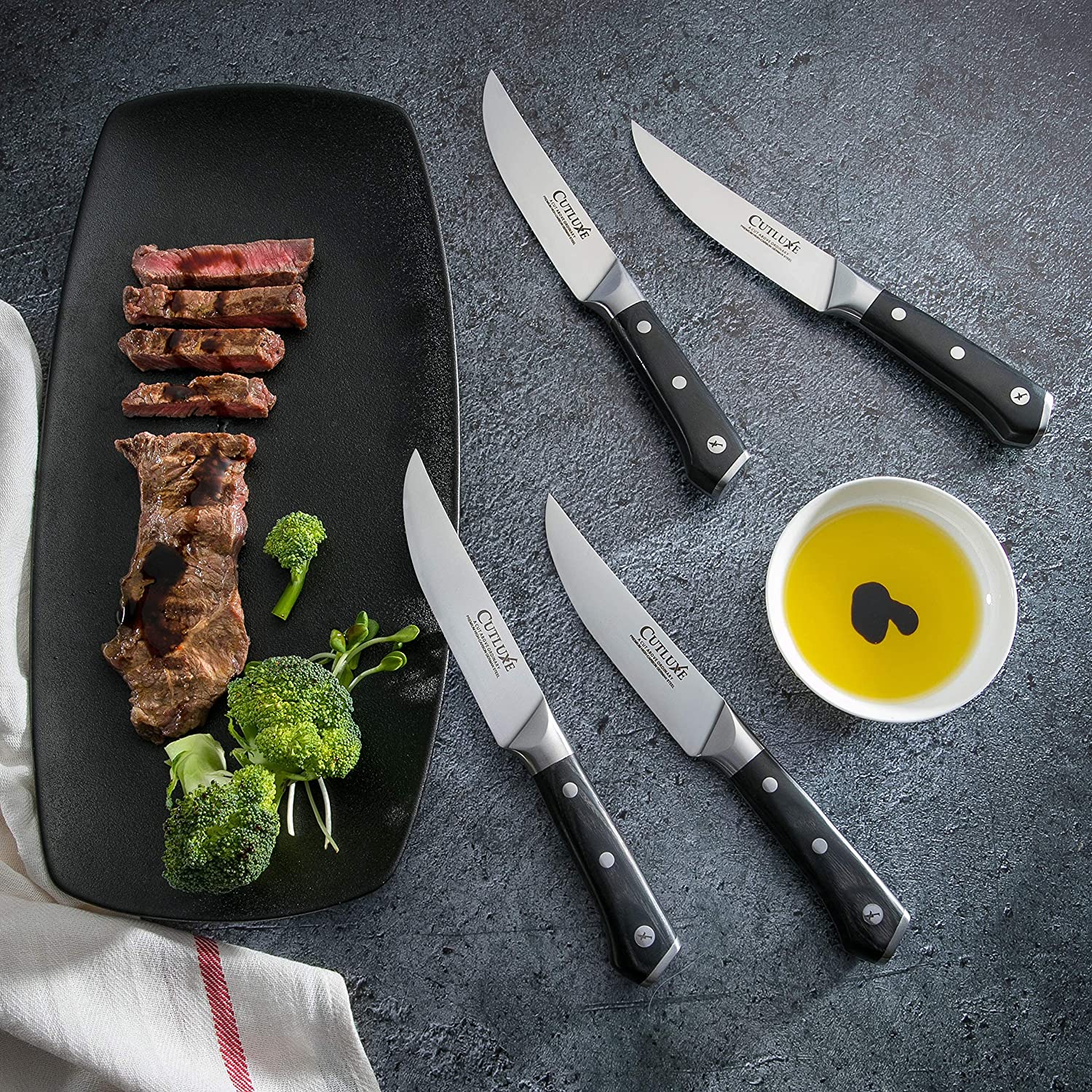 Straight Edge Steak Knives Set 4-Piece